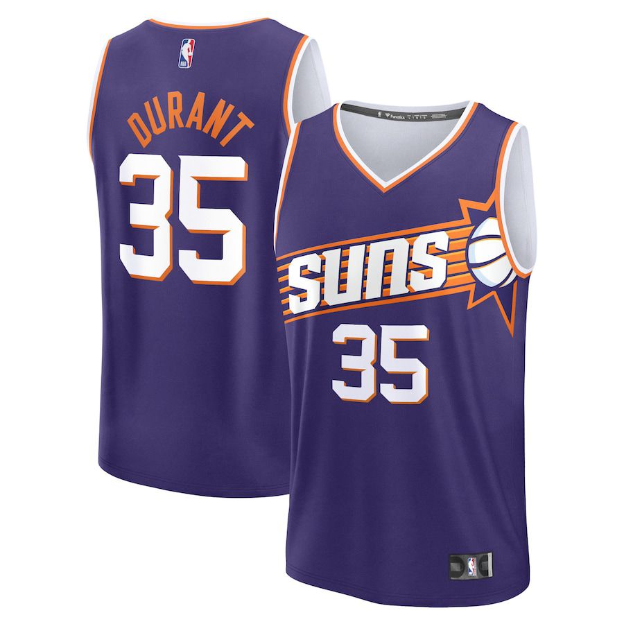Men Phoenix Suns #35 Kevin Durant Fanatics Branded Purple Icon Edition 2023-24 Fast Break Replica NBA Jersey->phoenix suns->NBA Jersey